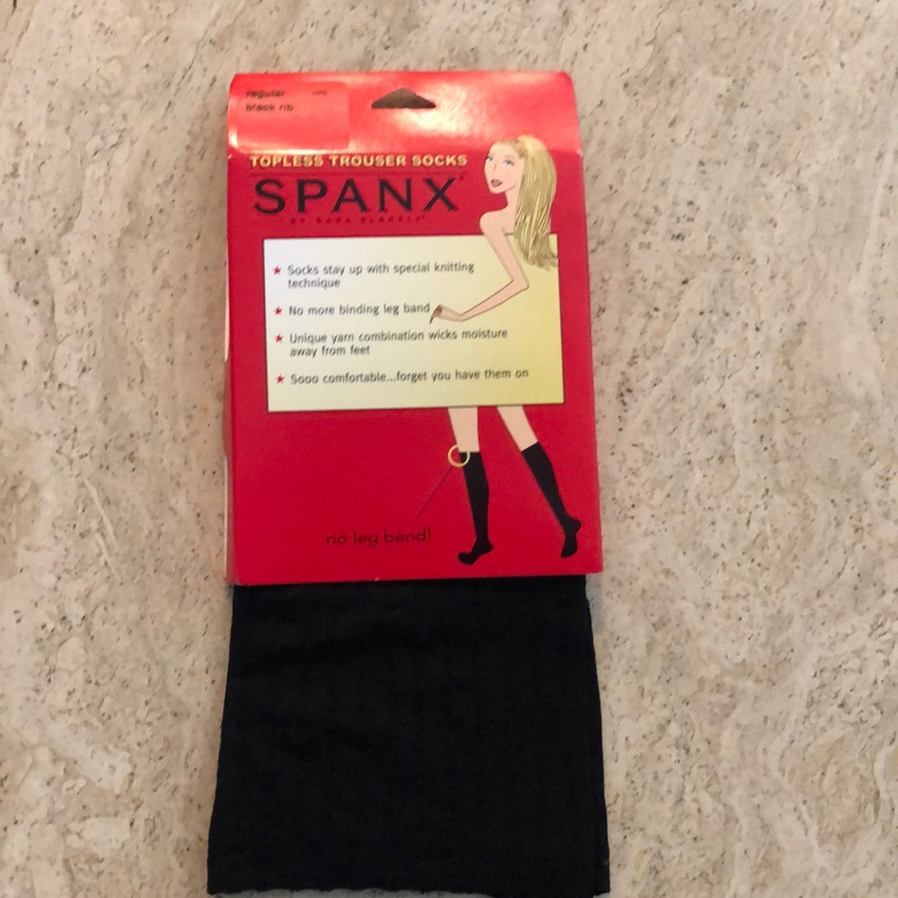 Spanx trouser socks - black ribbed